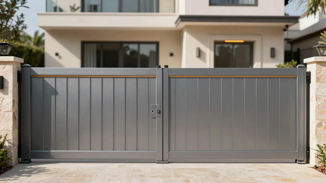 Custom-made electric sliding gate for a private residence in Isra