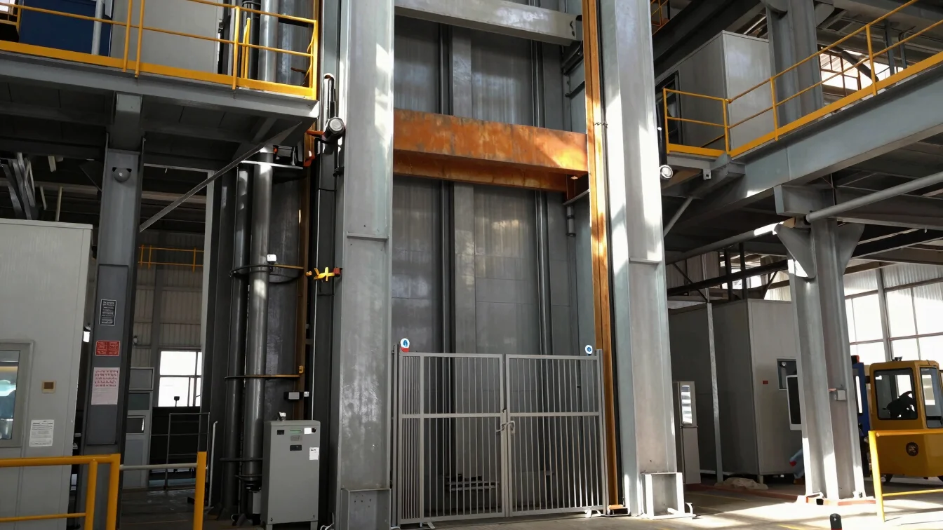Industrial cargo elevator in operation inside a factory in Israel